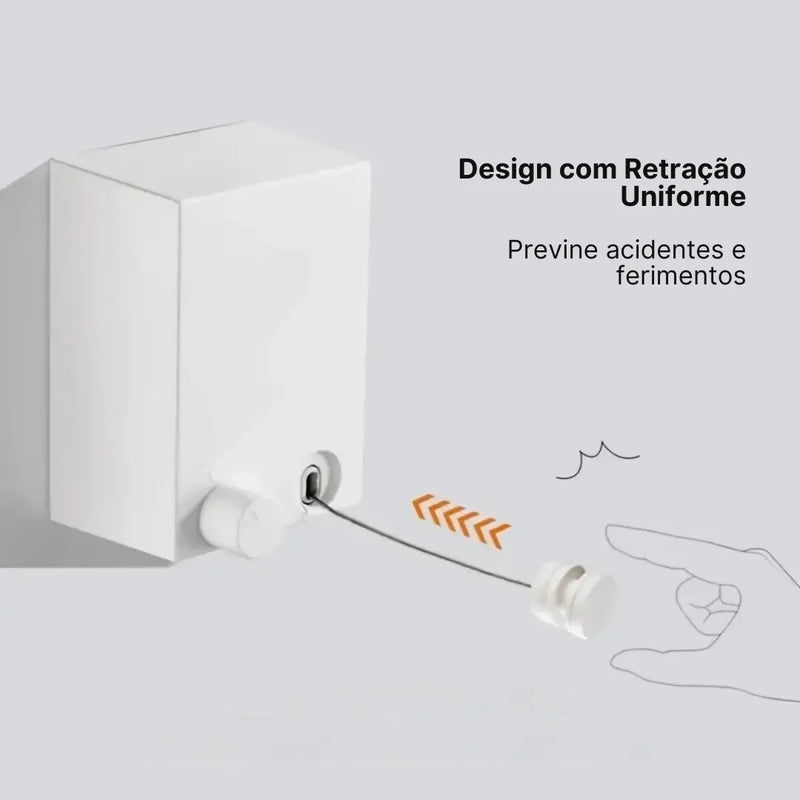 Varal Tazzi Invisível Retrátil de Aço inox