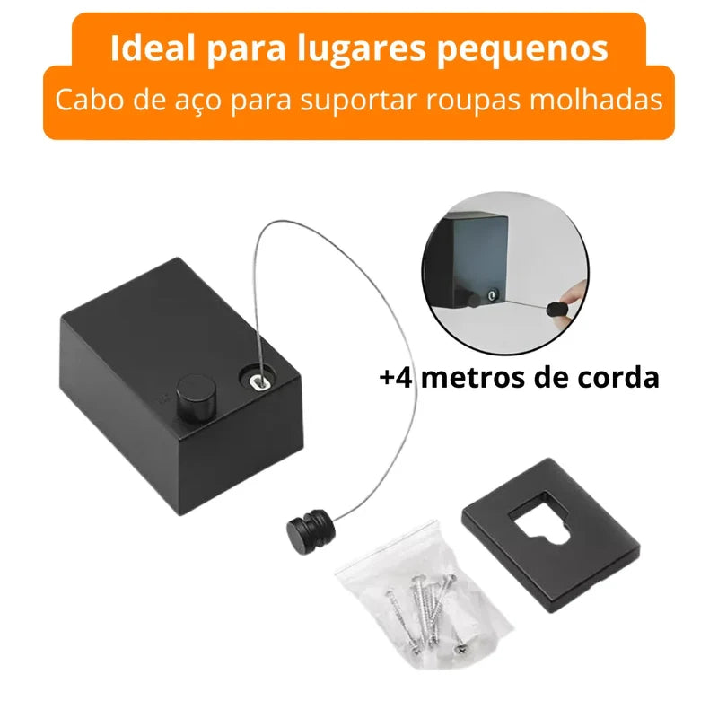 Varal Tazzi Invisível Retrátil de Aço inox